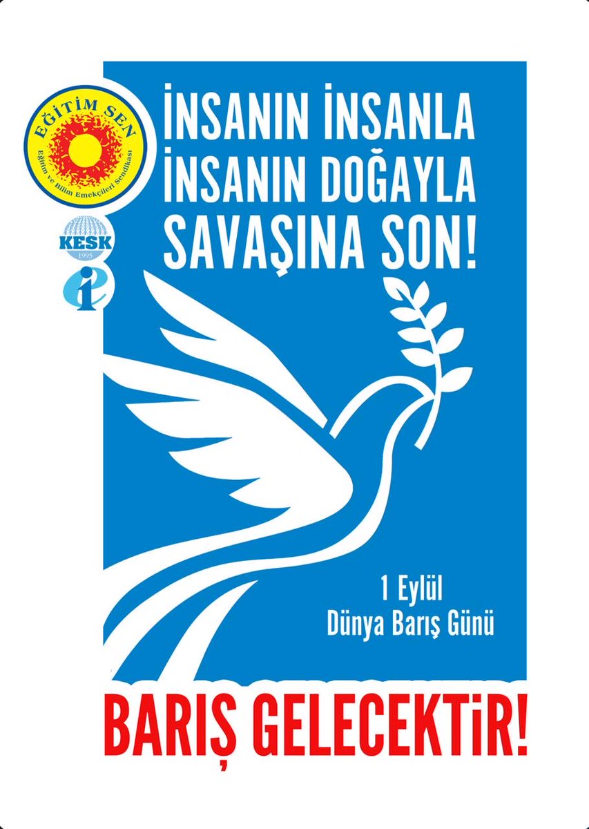 DargecitEgtmSen's tweet photo. Eğitim Sen olarak, dünyanın neresinde olursa olsun ölüme karşı yaşamdan, savaşa karşı barıştan yana olmaya devam edeceğiz. Israrla ve inatla barışı, yaşamı ve yaşatmayı savunanların 1 Eylül Dünya Barış Günü’nü kutluyoruz!
Yaşasın Barış! 
Bijî Aşitî! يحيا السلام
#1Eylül https://t.co/7GMRQ5gOju
