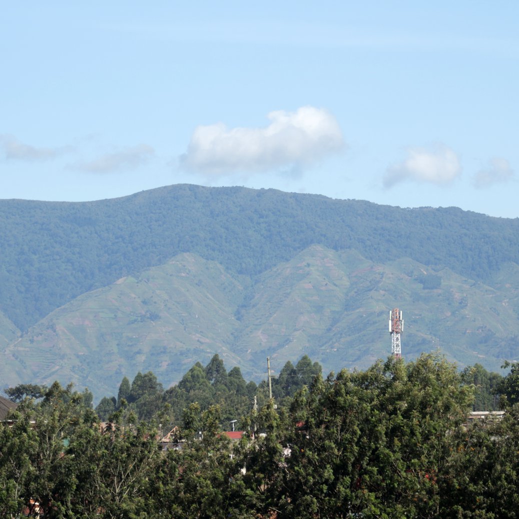 TimKalyegira's tweet photo. The Rwenzori Mountains on a bright morning, seen from midtown Fort Portal, April 2024.

Because of Fort Portal's cool weather, clouds usually obscure this view of the mountains.

Behind the mountain from here is the Democratic Republic of the Congo.

Photo by @TimKalyegira https://t.co/6X6mQeR7Hp