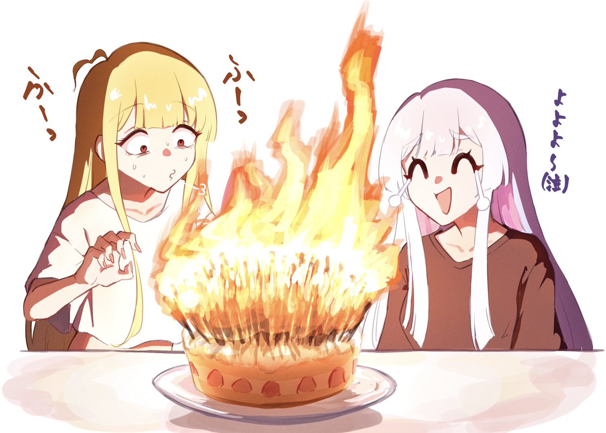 Riva__33's tweet photo. 誕生日が別だとは思わなかった…
申し訳ないけどもう一回ケーキを燃やしてもらう…（再掲） https://t.co/OSffeXTUtL