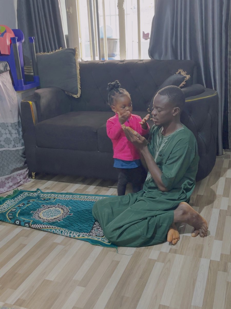 Dongarrus1's tweet photo. “I reverted to Islam for the sake of Allah… and now I’m watching my daughter fall in love with the same Deen.🥹

“She doesn’t understand Solat yet… she just knows that Daddy does it, so she wants to do it too. 🥹🤍

This is the most beautiful inheritance I think i could ever give my children 

May Allah SWT make me a mother whose children inherit her love for Islam, not just her name. 🤲🏽

Yah Allah, make us a family that meets again in Jannah. 🤲🏽✨”

Oluwatosin Ajayi Emiola