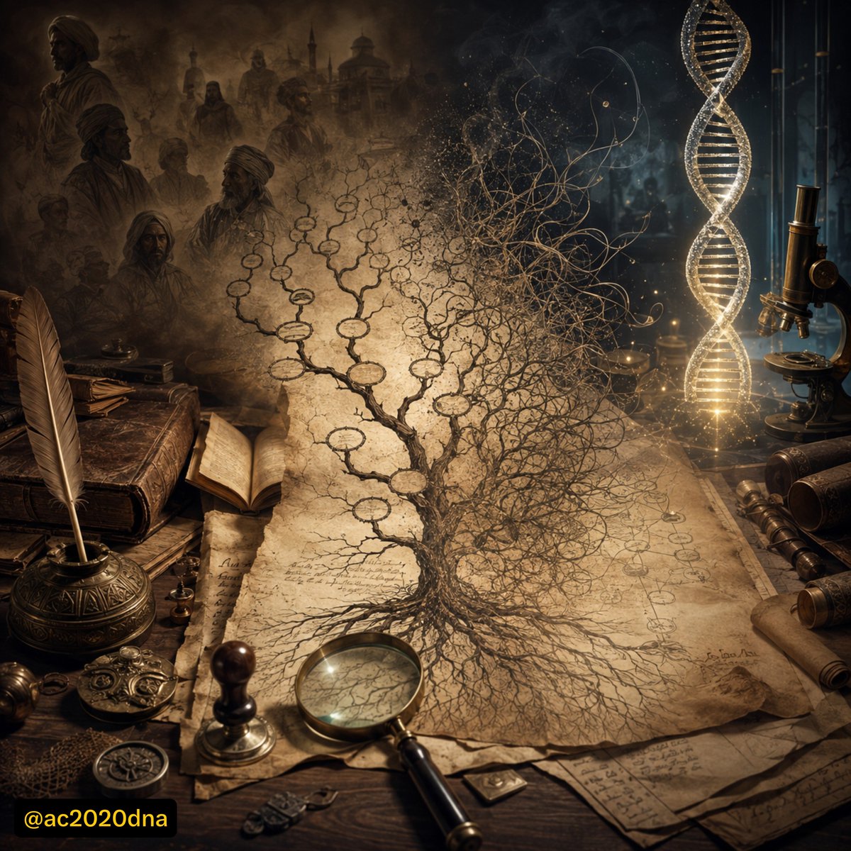 ac2020dna's tweet photo. 🧬📜 الوهم في الأنساب والتاريخ: حين تتحول الرواية إلى حقيقة موروثة 🧠⚠️

يُعد الوهم في الأنساب والتاريخ من أخطر مشكلات البحث التاريخي؛ إذ قد تبدأ بعض الروايات بخطأ في النقل أو تشابه الأسماء أو المبالغة أو بدافع اجتماعي وسياسي، ثم تتناقلها الأجيال حتى تكتسب مع الزمن صفة «الحقيقة»، خصوصاً مع الاعتماد على الرواية الشفهية أو تكرار الخبر في عدة كتب نقلاً عن مصدر واحد.

وقد تنبّه العلماء، ومنهم ابن خلدون، إلى ضرورة نقد الأخبار وعدم قبولها لمجرد شهرتها، فمارس المؤرخون والنسّابون الاستدراك ومقارنة الروايات وفحص الناقلين وتصحيح الأخطاء، لأن تصحيح الموروث جزء من حفظ التاريخ، لا اعتداء عليه.

وفي العصر الحديث أضاف علم الأنساب الجيني، وخصوصاً Y-DNA، أداة جديدة تساعد على دراسة القرابة الأبوية ومقارنتها بالروايات التاريخية. والجينات لا تحدد اسم القبيلة بذاتها، لكنها تكشف مدى التقارب أو التباعد بين الخطوط الأبوية، ولذلك تصبح الرواية أقوى عندما تتوافق مع الوثائق والتسلسل الزمني والجغرافيا والنتائج الجينية، وتحتاج إلى المراجعة عندما تتعارض معها.

📌:
التاريخ لا يصبح صحيحاً لمجرد توارثه، والنسب لا يثبت بكثرة تكراره. فالرواية تُنقد، والوثيقة تُفحص، والجينات تُحلل ضمن سياقها، والعلم لا يهدم التاريخ الصحيح، بل يكشف ما تراكم فوقه من أخطاء وأوهام عبر الأجيال.