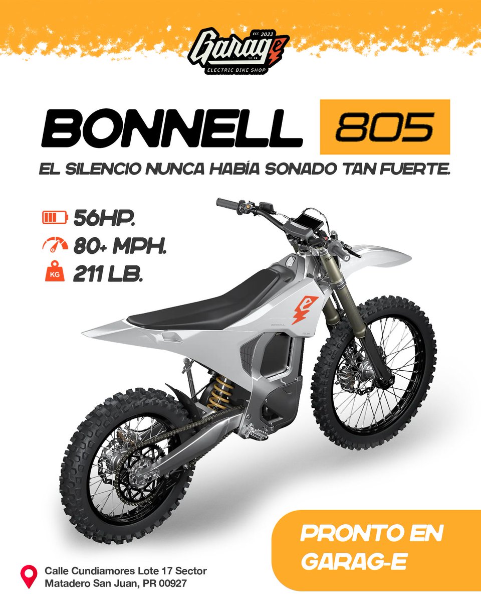 RegenaGestpbhs's tweet photo. Silence has never sounded so loud. The Bonnell 805 is headed to Garag-e: uncompromising, high-performance electric motocross. 56 peak hp, 80+ mph, forged aluminum chassis, Bonnell Forged brakes, and just 211 lb. Five customizable ride modes and https://t.co/HMOa3v7XWH