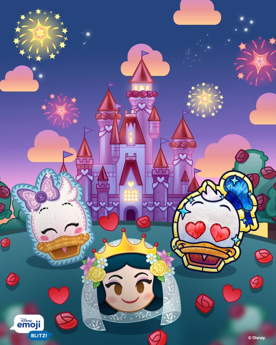 Raugley's tweet photo. The Valentine's Day Clear Event is still live until February 16th, with new emojis such as Celebration Snow White, Embroidered Daisy, and Dazzling Donald! 💌 ✨ https://t.co/i2k7rgni6g