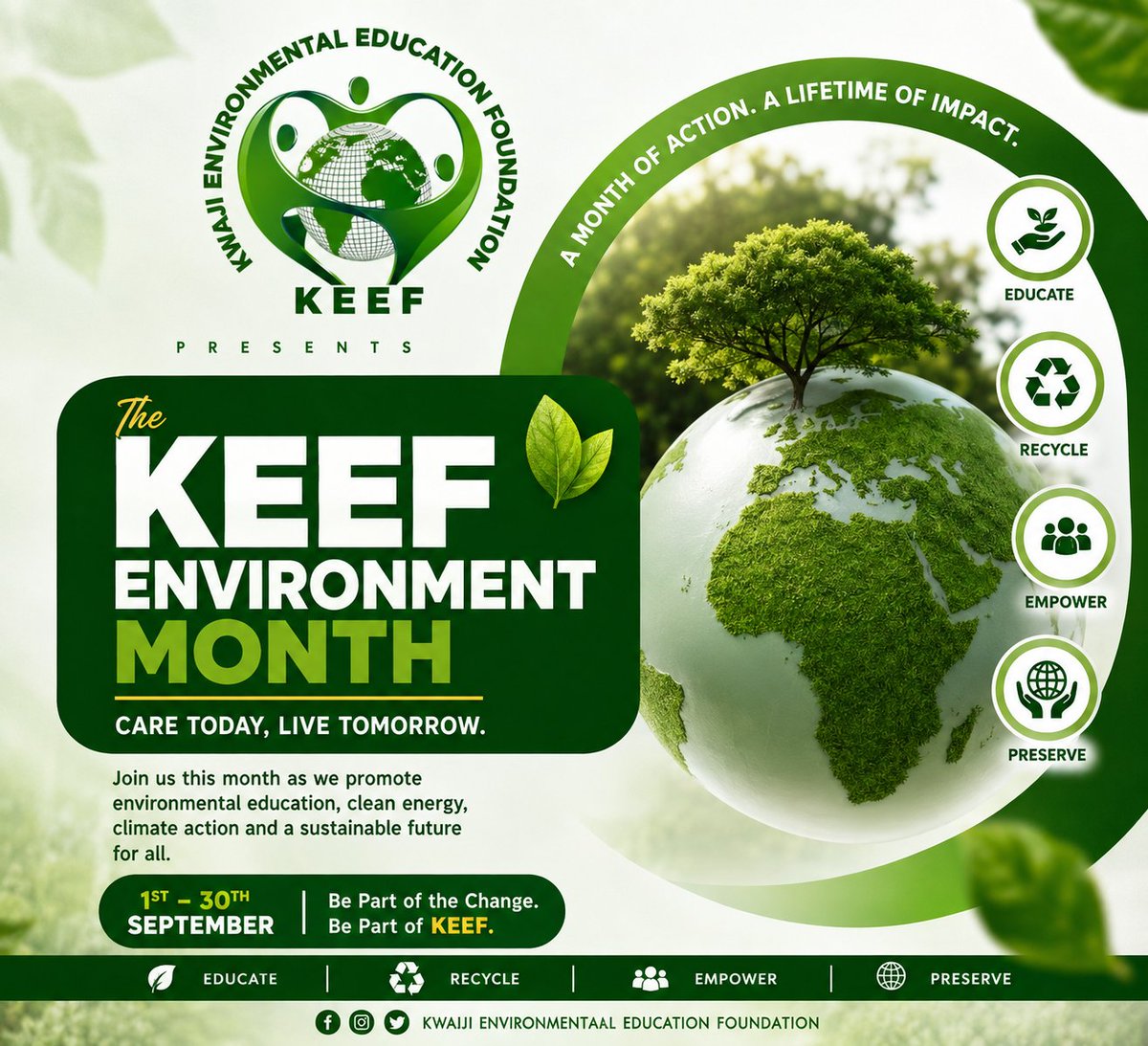 Vicky88445667's tweet photo. Happy New Month from KEEF! 🌱💚 May September bring us renewed hope, positive action, and a stronger commitment to protecting our environment for a sustainable future. https://t.co/1TnUoqaKAg
