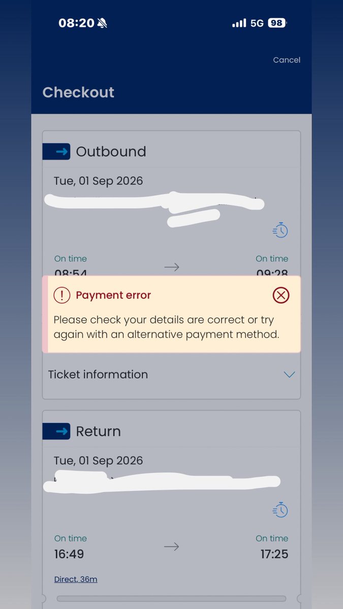 JohnSDAFC1885's tweet photo. @ScotRail your apps a fuckin disaster https://t.co/BdhoPelUxo