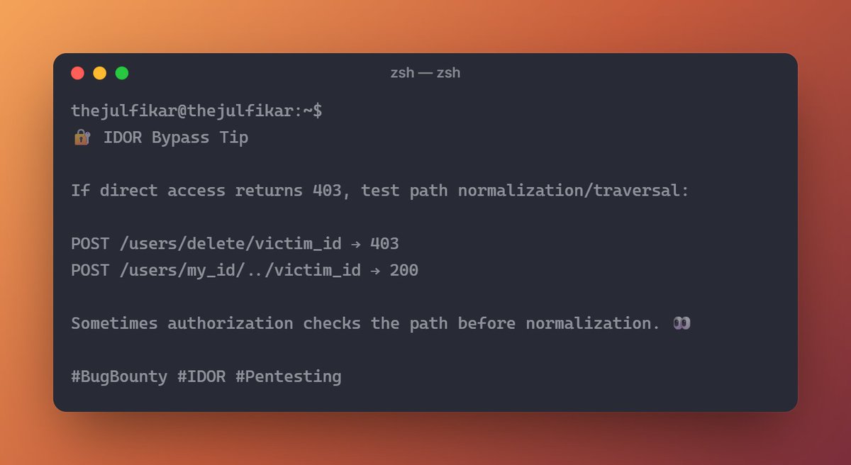 thejulfikar's tweet photo. #BugBounty #IDOR #Pentesting https://t.co/P8GA63IrJW
