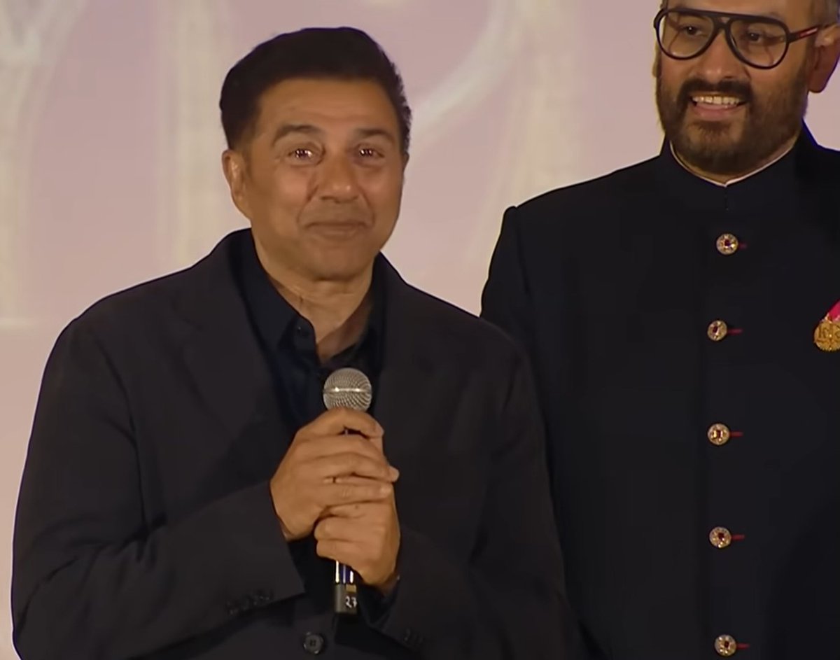 Speaks_Div's tweet photo. During #PrathamSankalp Trailer Launch event for #Ramayana, Sunny Deol said he's only been shooting for Ramayana for a few weeks,
"maine kaam shuru abhi thoda sa hi kiya hai". These were his exact words. This event was on July 18.
During #CinemaCon (April 13-26 2026) Interview, Nitesh Tiwari Confirmed Ramayana Part 1 Edit is already "locked". (The interview was made public mid-august, but it was shot during cinema-con only)
So, when Part 1 edit was already locked "3 months before", & Sunny Deol had only shot for "a few weeks" for the role of Hanuman Ji, how could that portion have been added to Ramayana Part 1?
Considering those "few weeks" were between April & July 2026. When work was actually happening in May & June.
This scoup of BollyHungama also doesn't add up because the edit was (most likely) locked before Sunny Deol began shooting.
I think Hanuman Ji will only come in Part 2, Part 1 may have a post credit scene but a complete climax cliff hanger with Hanuman Ji, seems abit far off, & then you also know the track record of BollyHungama 🤷