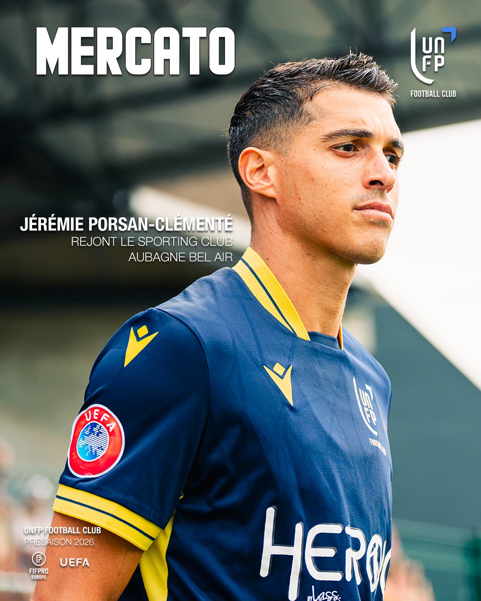 UNFP's tweet photo. Jérémie Porsan-Clémenté rejoint le @Scaabofficiel ✅

Il aura réalisé toute sa préparation estivale avec l'UNFP FC, prêt à démarrer cette nouvelle aventure dans les meilleures conditions.

On lui souhaite le meilleur pour ce nouveau challenge 💫🙌

#UNFPFootballClub #NeverGiveUp https://t.co/9kbDJzibUi