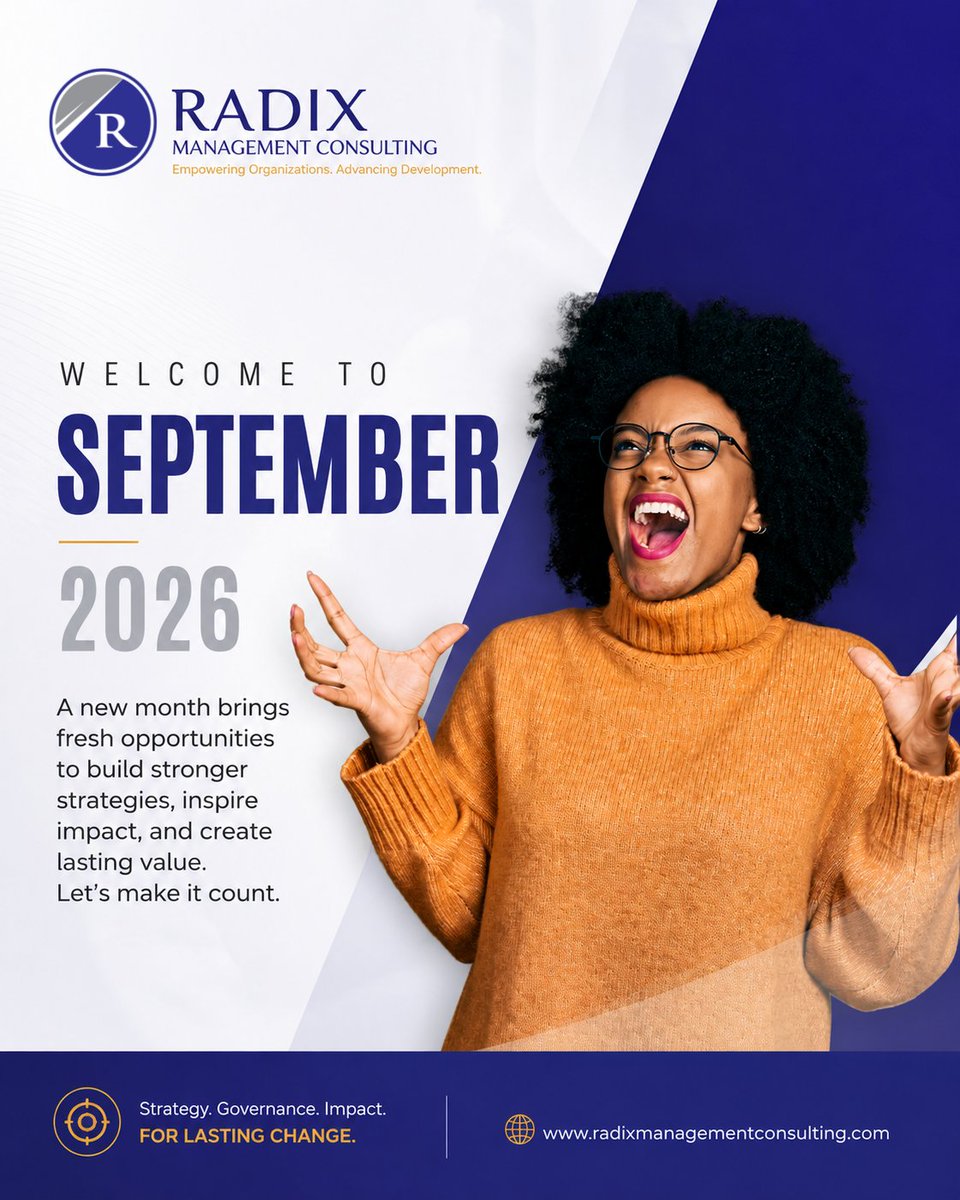 radixmanagement's tweet photo. September is here. A new month, fresh opportunities, greater impact.
#WelcomeToSeptember #RadixManagementConsulting #Strategy #Governance #Impact https://t.co/AlzUGskPY8