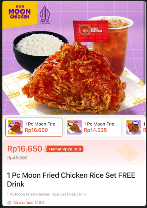 pupupoocake's tweet photo. Sepaket nasi ayam moon fried + FREE drink
dari Moon chicken
cuma 16ribuan
https://t.co/86JNjO9DeV https://t.co/qoYUipBtNZ
