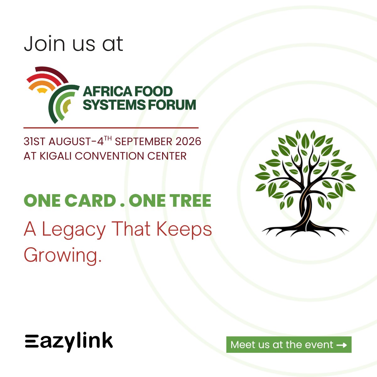 Eazylink_'s tweet photo. Join EazyLink at the Africa Food Systems Forum 2026! 

We're excited to be part of AFSF 2026, taking place 31st August–4th September at the Kigali Convention Center — bringing together Africa's leading voices in food systems, agriculture, and sustainable innovation.

#AFSF2026 https://t.co/Z1myjbNJD3