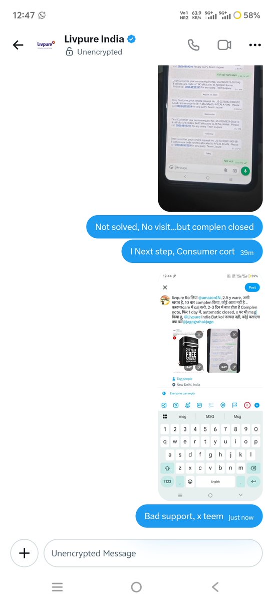 kumar1581947's tweet photo. @Livpure_India Instead of saying sorry and not saying sorry, it's better to just get the work done. You've already sent a message with the number four days ago, so check it there. The number and all the details are given. https://t.co/BtNUGMlZIS