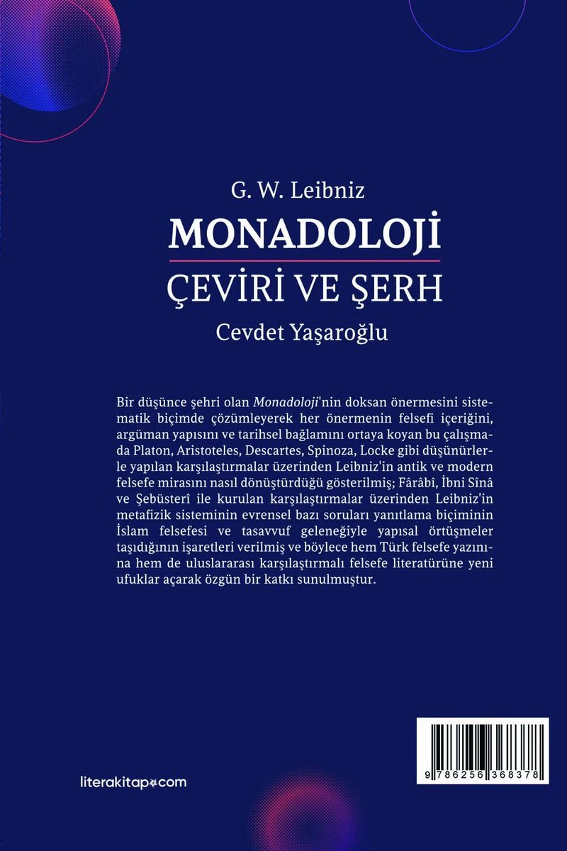 elemveirfan's tweet photo. yeni çağ metafiziğinin zirve metinlerinden monadoloji’nin cevdet yaşaroğlu tarafından yapılan çeviri ve şerhi litera tarafından yayımlanmış. https://t.co/L6I8hgFDL8