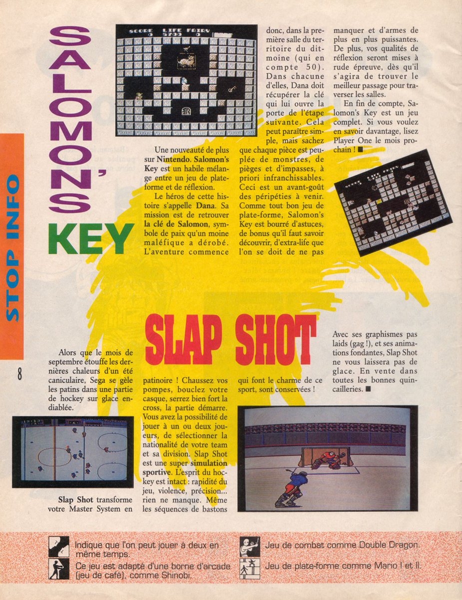 AllmightoFranky's tweet photo. On contiue la rubrique "Stop info" avec #Batman,#SolominsKey et #DoubleDragon2 sur #NES,puis #SlapShot sur #MasterSystem!On parlait aussi de l'actu #PCengine et de l'émission TV "Le chevalier du labyrinthe" sur Antenne 2! 2/5 https://t.co/6LKgr3HbYP