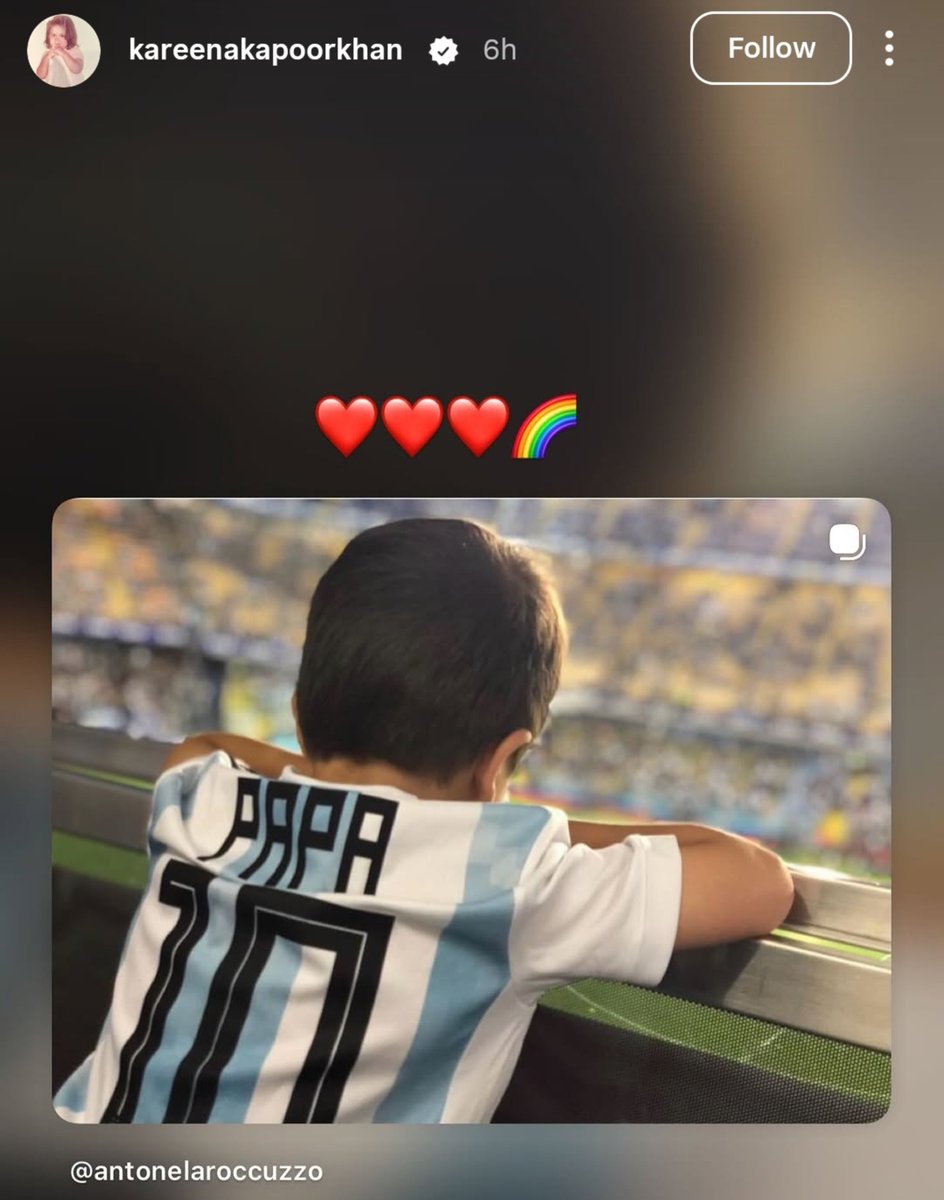 AwaaraHoon's tweet photo. Kareena Kapoor fangirling over Messi on Instagram 🫶 https://t.co/ozC40IHJ5m