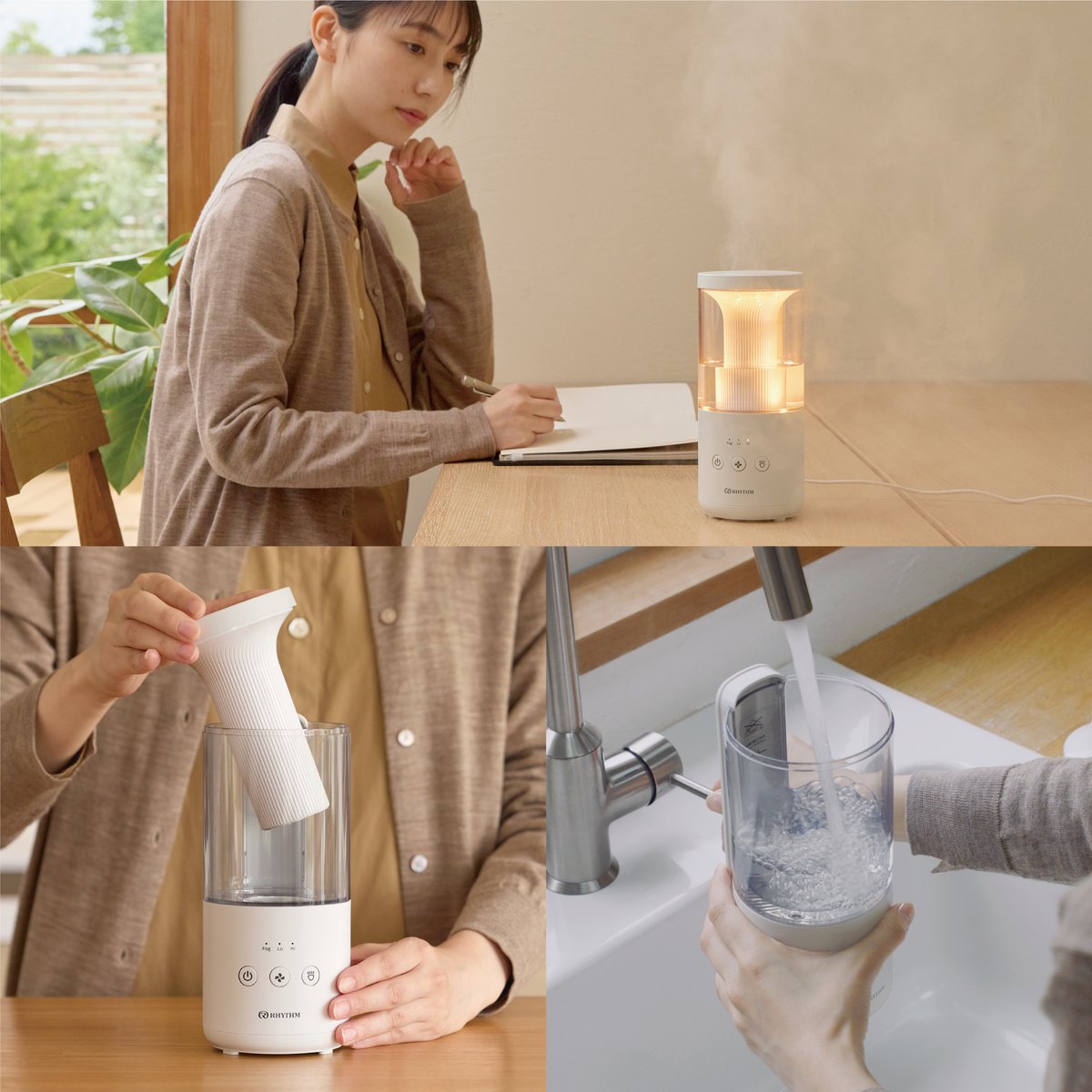rhythm_1950's tweet photo. 新商品の卓上加湿器「 MIST Mini 2 」が気になる方は「💧」とコメント!
#リズム #MISTMini2
◆プールレスで洗いやすく、お手入れ簡単
◆コンパクトでもしっかり加湿
◆雲海のような霧と、あかり・香りを楽しめる
◆環境とお財布にやさしい安心設計
デスクやベッドサイドにも置きやすいサイズ✨ https://t.co/19NbKC9GXM