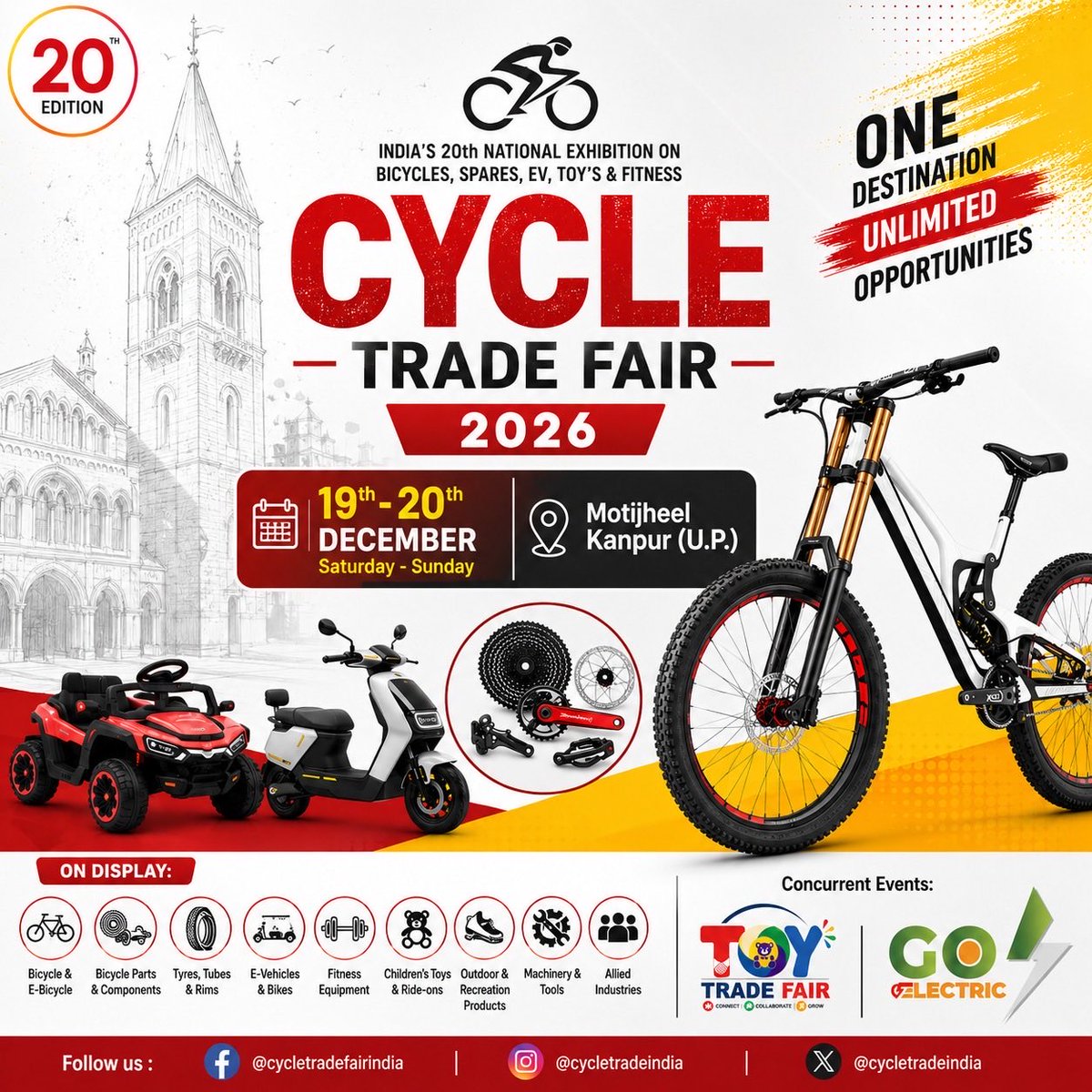 cycletradeindia's tweet photo. #CycleTradeFair #20thCycleTradeFair #CycleTradeFair2026 #Kanpur #KanpurUP #UttarPradesh #CycleIndustry #IndianBicycleIndustry #CyclingIndia #MadeInIndia #BusinessExpo #B2BExpo #KanpurEvents #CycleMarket #BicycleShow #20thEdition #CycleTrade #IndiaTradeFair #VisitCycleTradeFair🚲 https://t.co/OV7DrYbmqC