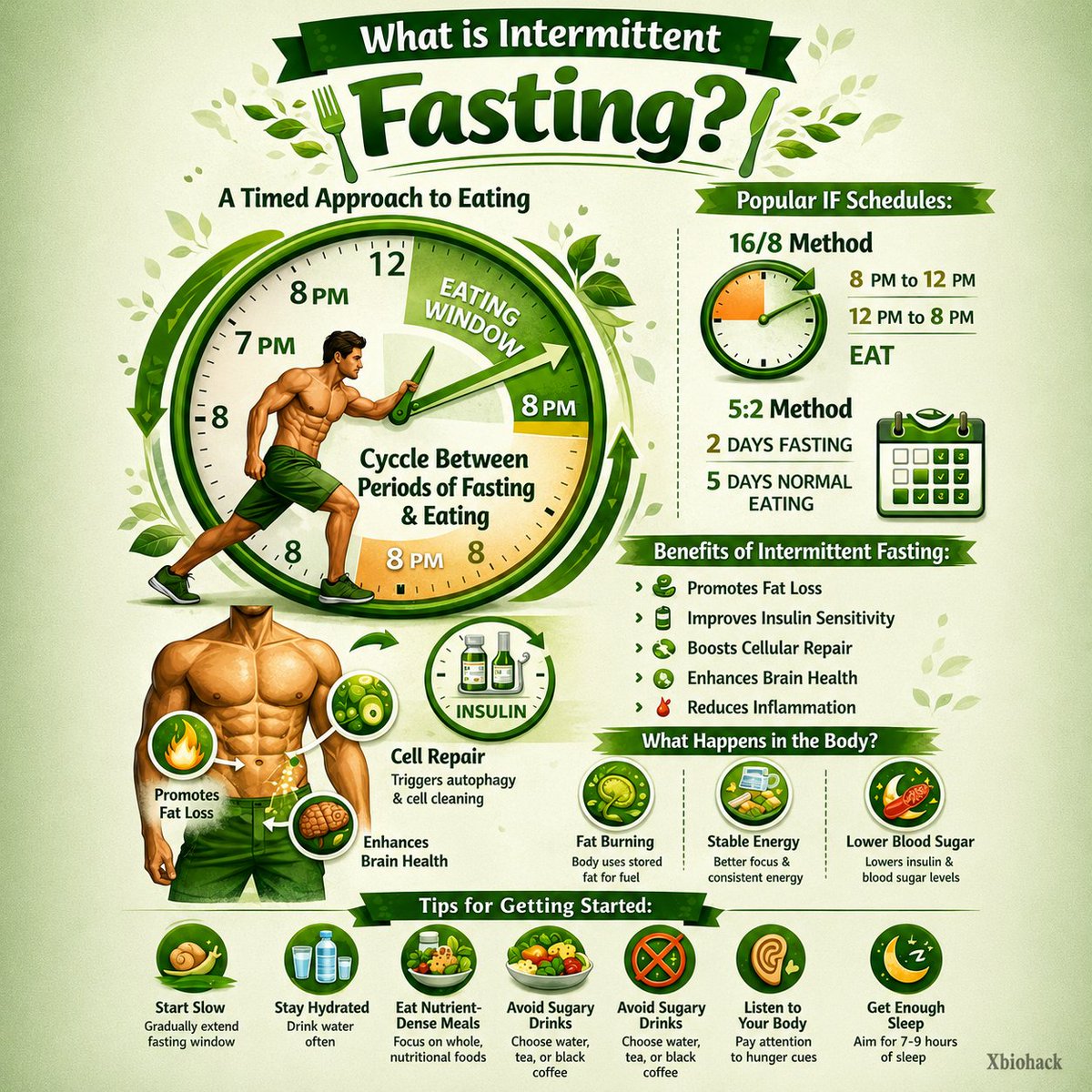 Xbiohack's tweet photo. Intermittent Fasting

Intermittent fasting is mainly about timing your meals, not eating as little as possible. Start with a manageable fasting window and prioritize balanced, filling meals when you do eat. https://t.co/AWtY0ToGGW