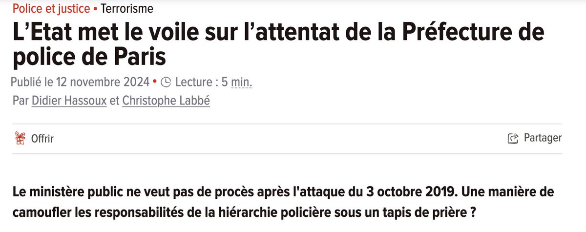 FrexitExit's tweet photo. @philippejeanpr1 Ils sont vraiment tres sage...
Ils ont arreté. aussi l'enquete sur l'attentat de la prefecture de police ou des policiers ont trouvé la mort... 15 jours apres la perquisition de l'appartement d'Epstein à Paris...
et de ne pas divulguer les noms des policiers
Les mêmes policiers ? https://t.co/wAvm0mMdut
