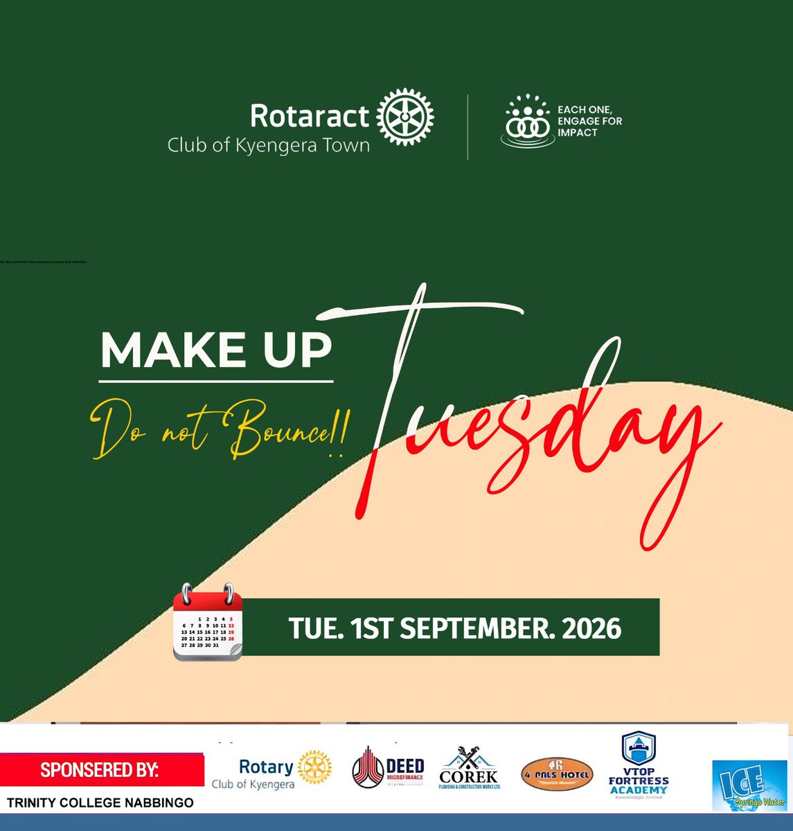 RacKyengeraTown's tweet photo. We are joining other Tuesday clubs , we kindly join us next Tuesday,  8th September,  2026. https://t.co/2uZa1g8whU