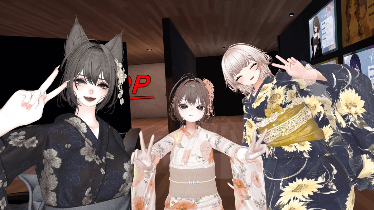 OYSM_VR's tweet photo. 前回営業オフショット📷💥
浴衣姿のお姉さんたちもこれで見納め。
楽しい夏の思い出が作れていたら幸いです。
今週も営業予定です。
🕑開催日:9/5(土) 21:50-23:30
事前抽選はツリーの応募フォームから受け付けております!
#OYSM_VR https://t.co/vkCVqu4ZPg