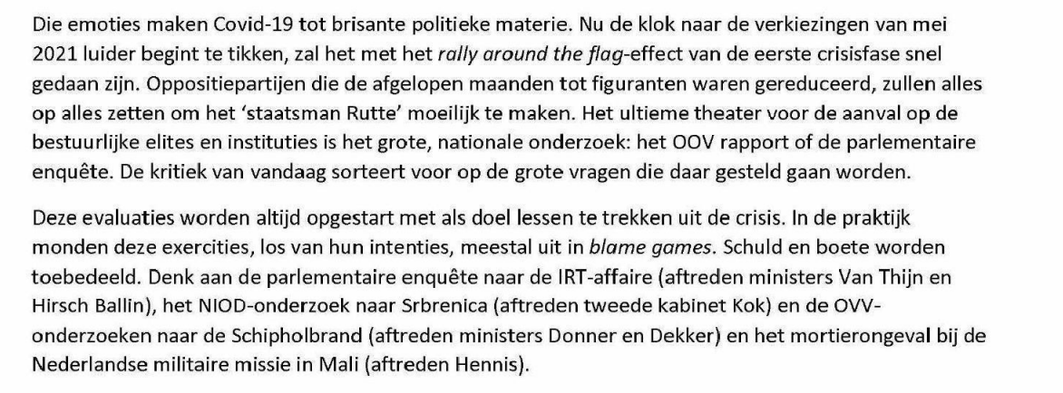 PieterOmtzigt's tweet photo. Ambtenaren die dit opschrijven over corona en  een eigen narratief extern bestellen, ondermijnen de officiële instituties (waaronder zichzelf)

Ps; ze vergeten Gronings gas, kinderopvang, waar echt grote fouten gemaakt zijn.
ze vertellen niet dat Srbenica een genocide was. https://t.co/JWPcEEkl8b