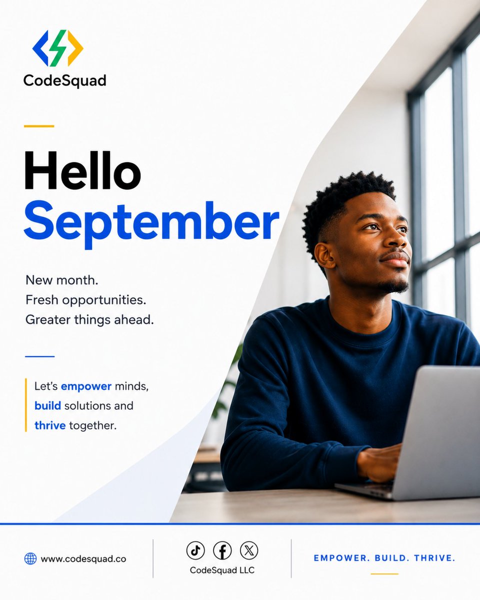 codesquadcomm's tweet photo. New month, Fresh Opportunities.
This month, take the first step.

Your Tech Journey Starts Here.

#Codesquad #TechJourney #September https://t.co/EWbbbqBaTm