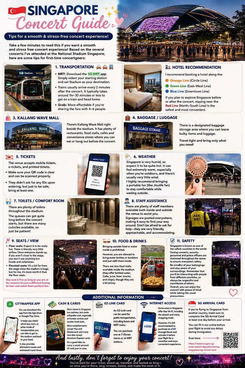 jaja17_D's tweet photo. Hello! Since there are a lot of upcoming international concerts here in SG, here are some things that should be on your list! 🎶🇸🇬

I’ve compiled everything already, so you can check this anytime. Hope this helps, especially for first-time concertgoers! 🥰 https://t.co/pHfyVXcMDS