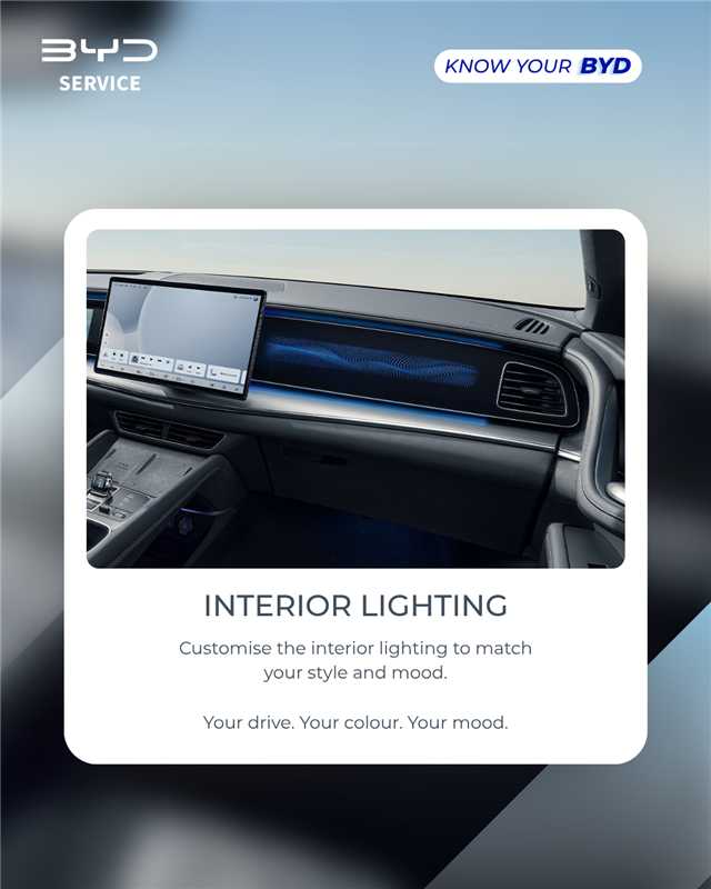 bydeuservice's tweet photo. Your drive. Your colour. Your mood. β¨
π‘ With customisable interior lighting, you can personalise the atmosphere inside your BYD SEALION 7 to match every journey. π
π Get to know your BYD, one feature at a time.
#BYD #BYDSEALION7 #KnowYourBYD #BYDService https://t.co/k4caBoPsRd
