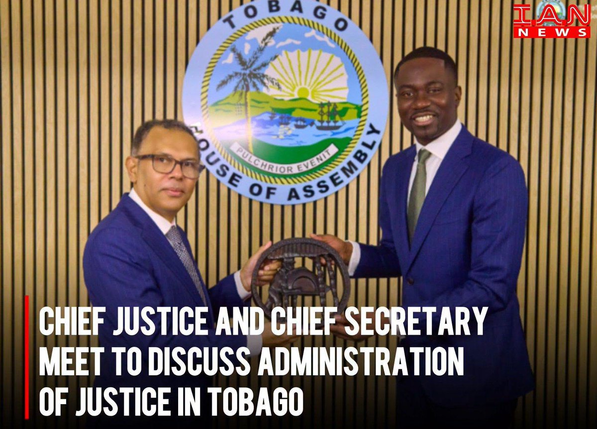 ChristeenRhlt's tweet photo. Chief Justice, THA discuss strengthening court services in Tobago, including facilities, maintenance, public outreach, and readiness for in-person court operations from September 1, 2026. https://t.co/40x6wBW9oo