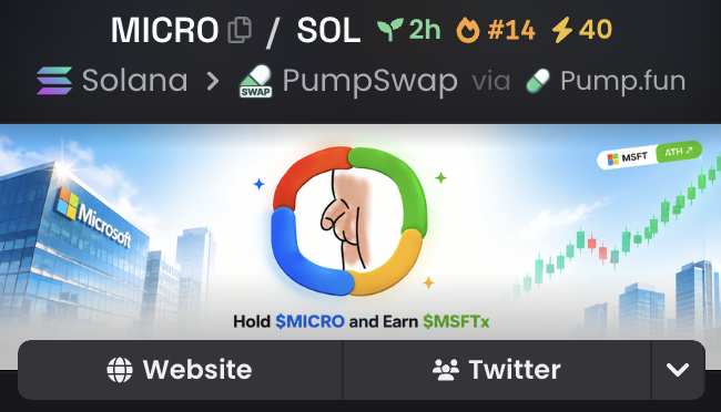 Fudonchain's tweet photo. 3H MICRO Update 🚀

• 775 holders and growing
• 53 SOL in solana:XspzcW1PRtgf6Wj92HCiZdjzKCyFekVD8P5Ueh3dRMX distributed to holders
• Top #14 trending on DEX
• Hot pair on Pumpfun
• #2 trending on @OTCDesks

The momentum is building. 

solana:EeZ67jpgcxe55R3qGg9oF14eQ293bbSFyKL3VkKvFH3F 

https://t.co/kkGXg3Yqk9