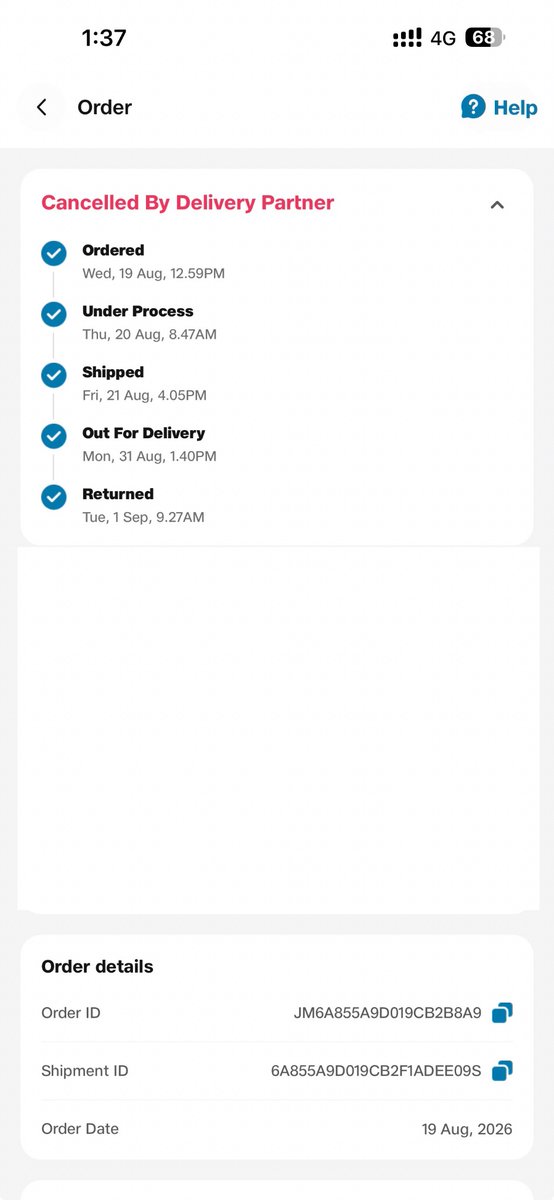 MadaraReanimtd's tweet photo. @JioMart_Support @abheshekbansal 
Absolutely incompetent order management by @JioMart &amp; pathetic delivery by @shadowfax_in.
Order Id: JM6A855A9D019CB2B8A9

#MukeshAmbani  #SandeepVaraganti https://t.co/CRvqWdvPmP