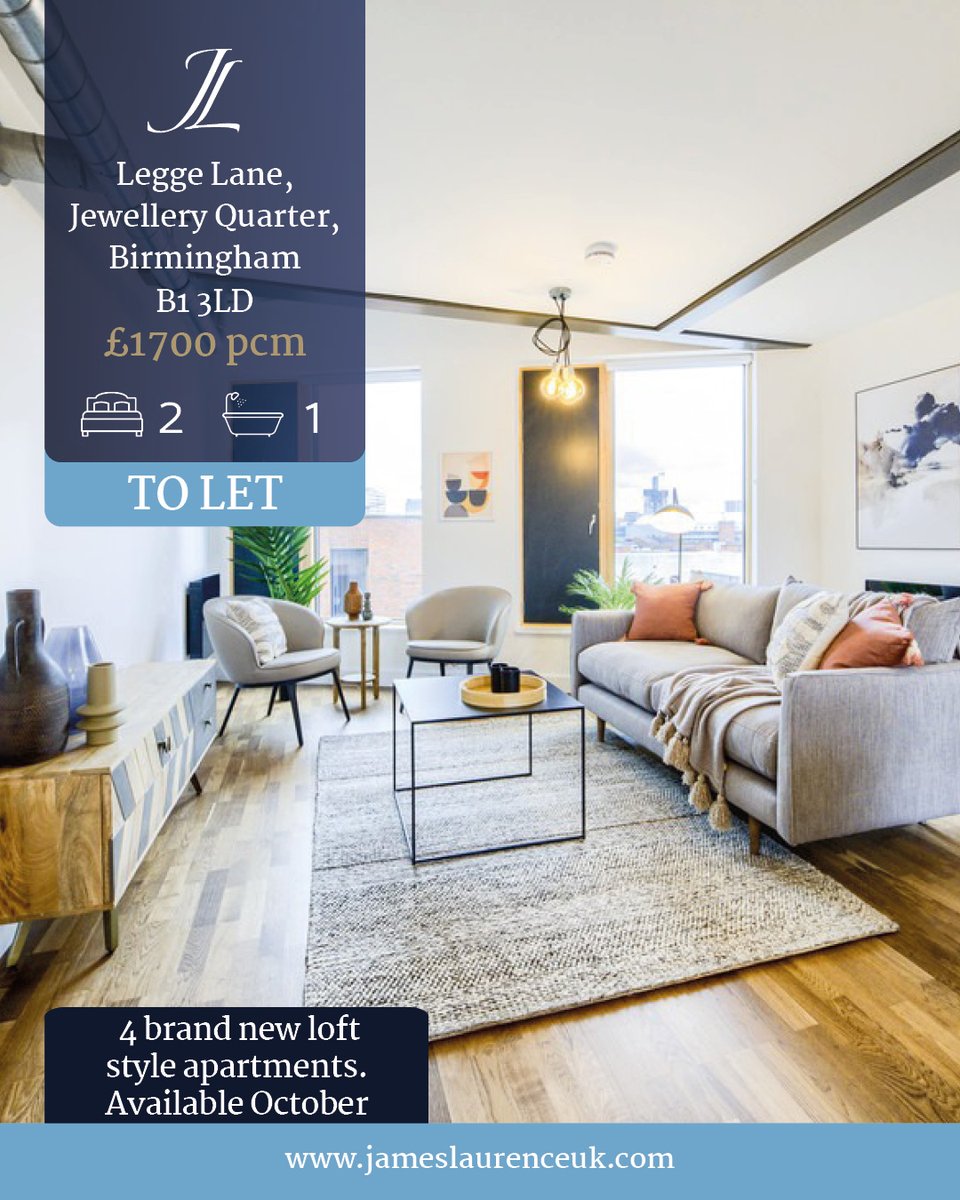 JLEstateAgents's tweet photo. Offering that ever desired industrial yet stylish feel, this modern development of 4 brand new loft style apartments are available to rent in October💙
💻To find out more information: https://t.co/HnwppjKJFT
#torent #rentalproperty #home #birmingham #interiordesign https://t.co/C70PvHPEbR