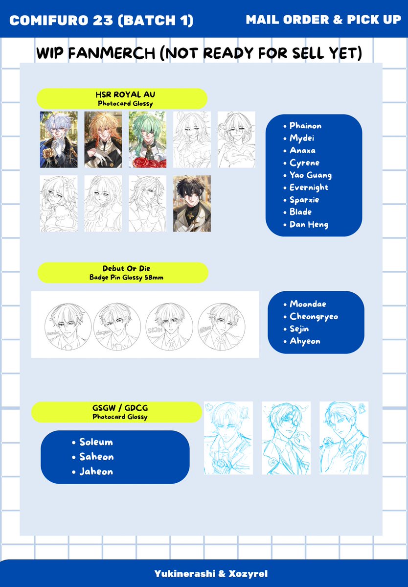 2108Felix_'s tweet photo. The WIPs will be available in Batch 2! ♡
#cf23 #comifuro23 https://t.co/gs3l54VTHM