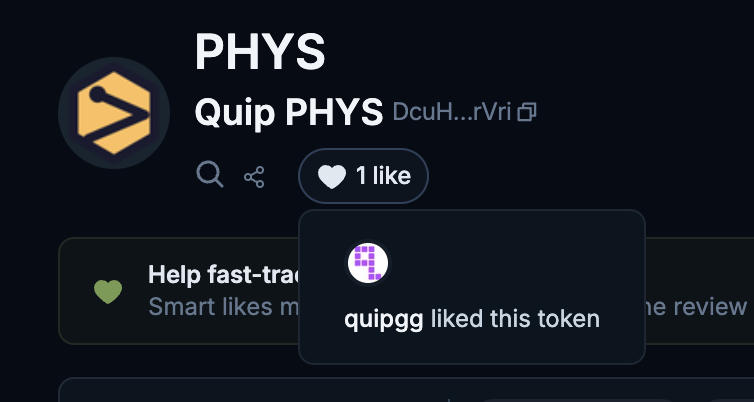 quipgg's tweet photo. https://t.co/PjYLcqqeae

I'm airdropping $PHYS to whoever comes and likes us on jup

RT, Comment, Like and put your quip address along with a photo of your like in the replies! https://t.co/DYof8EjSFY