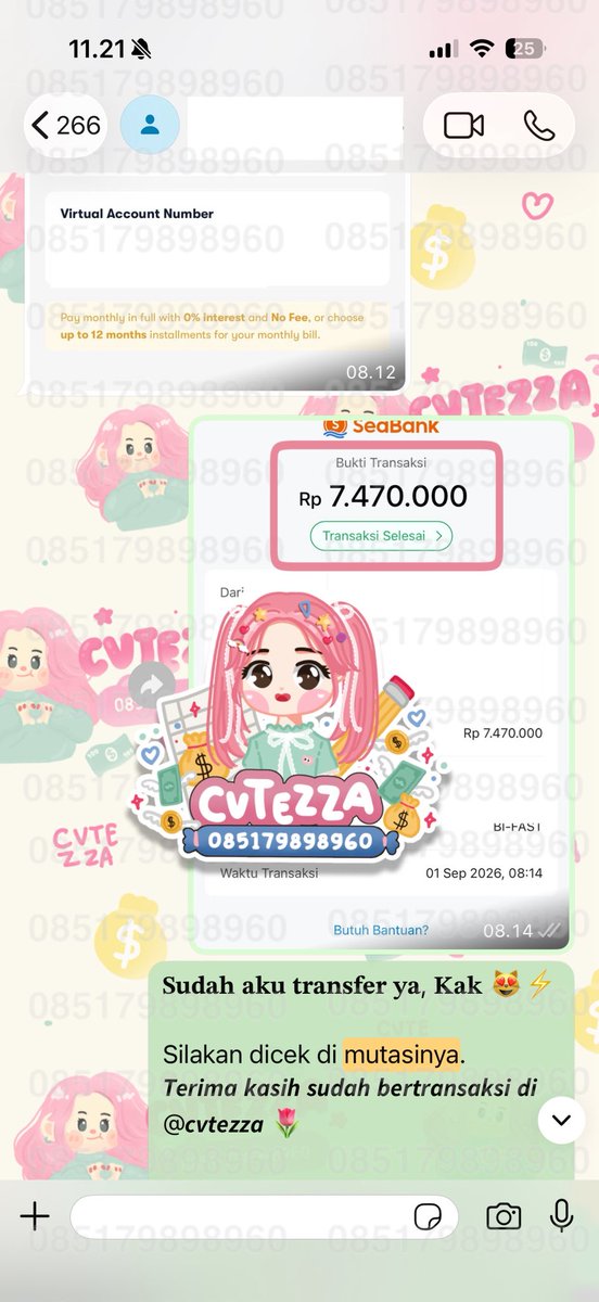 gelzut's tweet photo. 💌 𝐅𝐑𝐄𝐒𝐇 𝐓𝐄𝐒𝐓𝐈 𝐁𝐈𝐆 𝐍𝐎𝐌𝐈𝐍𝐀𝐋

📆 01 SEP 2026

𝐓𝐈𝐊𝐓𝐎𝐊 — 7.000.000
15.13 CO → 15.16 TF
⏱ Cair 3 menit

𝐀𝐓𝐎𝐌𝐄 — 8.300.000
08.02 Payment → 08.04 TF
⏱ Cair 2 menit

1OO% Trusted since 2022 👋🏻😍 gestun cair sat set hitungan menit 📢✨ https://t.co/1Ks23uUUUc