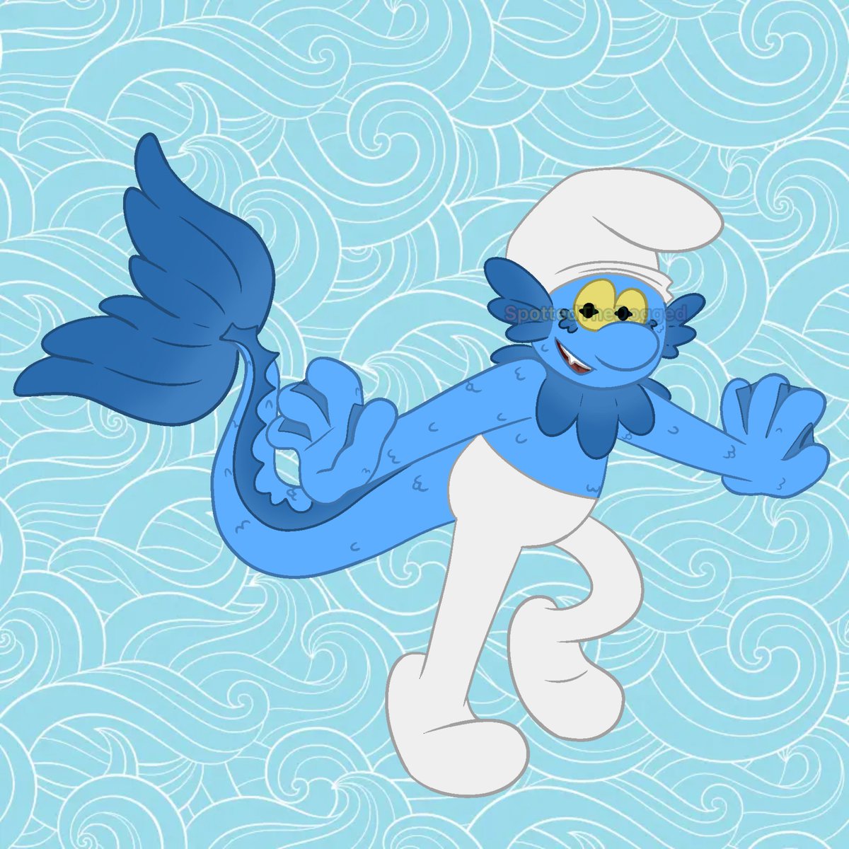 tangledsandals's tweet photo. My next oc is aqua smurf! He was inspired by vaporeon, one of my favourite Pokémon 

#smurf #smurfs #thesmurfs #smurfoc https://t.co/OFhdZM1joL