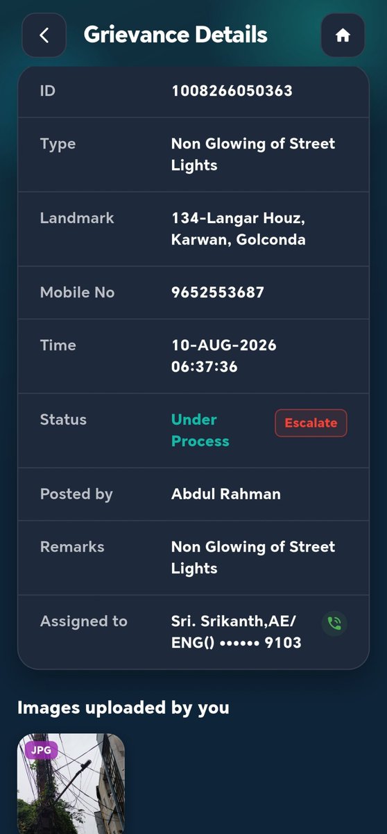 abuzayan_'s tweet photo. Hello Sir, I have submitted two grievances on 10th August, 2026 but no action taken till date. Kindly do the needful.
@GHMCOnline https://t.co/3yAd7GuoOc