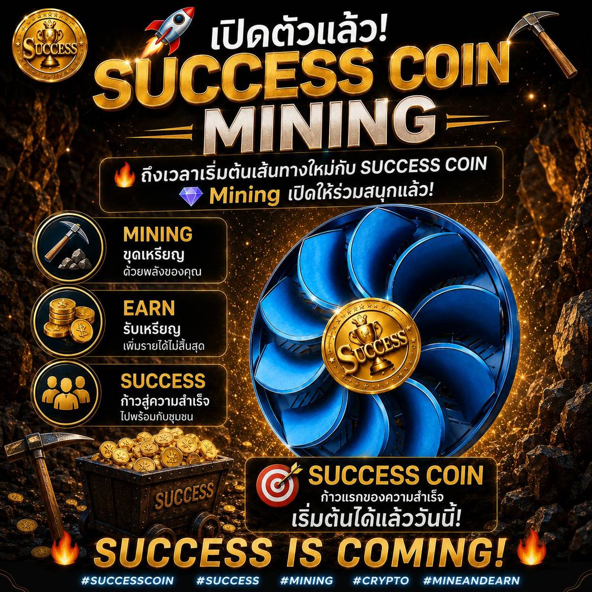 SUCCESScoi6deb's tweet photo. 🚀🔥 SUCCESS COIN MINING เปิดแล้ว! 🔥🚀

⛏️ เริ่มต้น Mining
💎 สะสม SUCCESS COIN
🤝 เติบโตไปพร้อมกับชุมชน SUCCESS

🌟 เริ่มต้นวันนี้ ก้าวไปสู่ความสำเร็จไปด้วยกัน!

⚡️ SUCCESS IS COMING! ⚡️

👉 สมัคร Mining
https://t.co/k2uDVBstoB

#SUCCESSCOIN #SUCCESS #MINING #CRYPTO https://t.co/AN5TF6FUPe