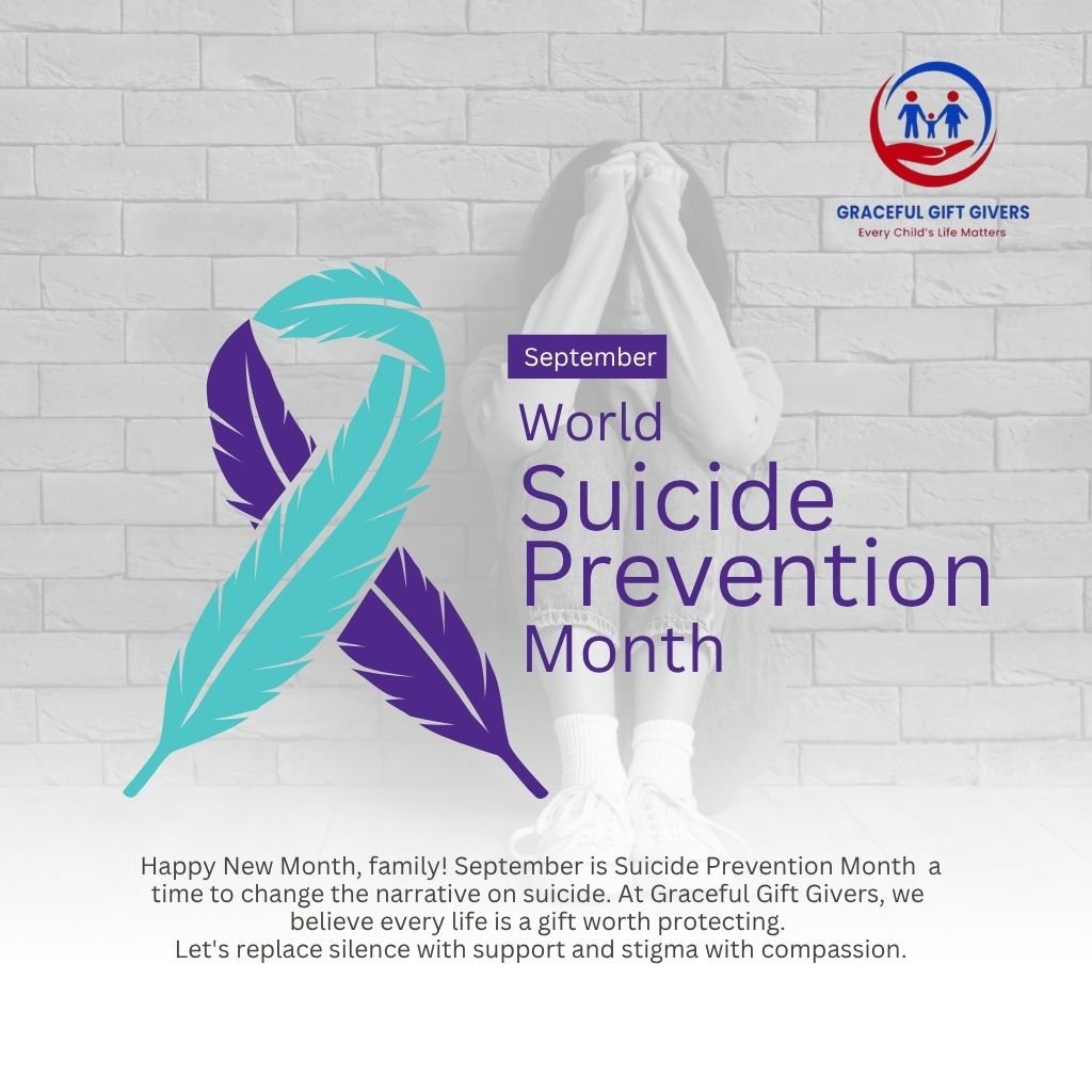 GRACEFUL_GIVERS's tweet photo. A new month, a new chance to give the greatest gift  presence. 💛 This September, @GiftGivers64602   joins the call to change the narrative on suicide. Check in on someone today. A conversation could be the gift that saves a life. #SuicidePreventionMonth  #YouAreNotAlone https://t.co/8JJ9R3iRoH
