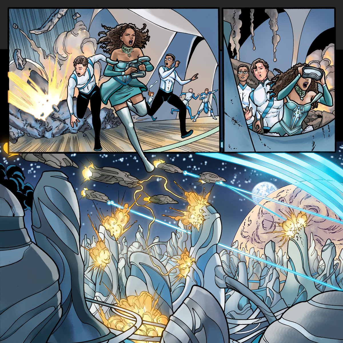 StarRunnerComic's tweet photo. The battle for the Homeworld begins!  

Ruling Star Issue Three (of Four) coming digitally in September exclusively on Amazon Kindle. Great artwork by Leo Cordeiro, Carlos Eduardo and Mohan Sivakami.

Check out first two issues of the Ruling Star series here: https://t.co/wi5p3Ve9AR