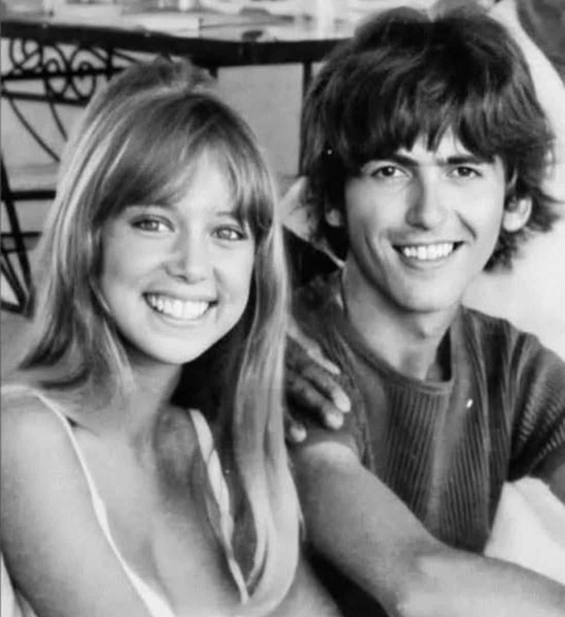 historyrock_'s tweet photo. George Harrison and Pattie Boyd, February 1966. https://t.co/XyXGqSSboF