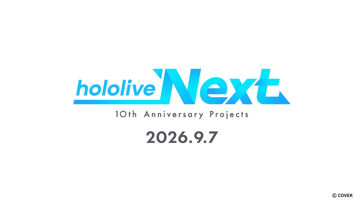 hololive_En's tweet photo. ▷▷ A New Streaming Program Begins! #hololiveNext ◁◁

#hololiveproduction celebrates its 9th anniversary on September 7, 2026!🎉

Which means... the 10th one is also just around the corner!🤭
The countdown to our 10th anniversary is about to commence!
hololive Next is a new official information program where YAGOO and your favorite talents unite to share news about the future of hololive with YOU✨

Some new beginnings are about to happen just before the 10th anniversary, so don't miss any of it!📺

 ⏰September 7 at 8:15 PM (JST)
 🔗https://t.co/XQTveD436n