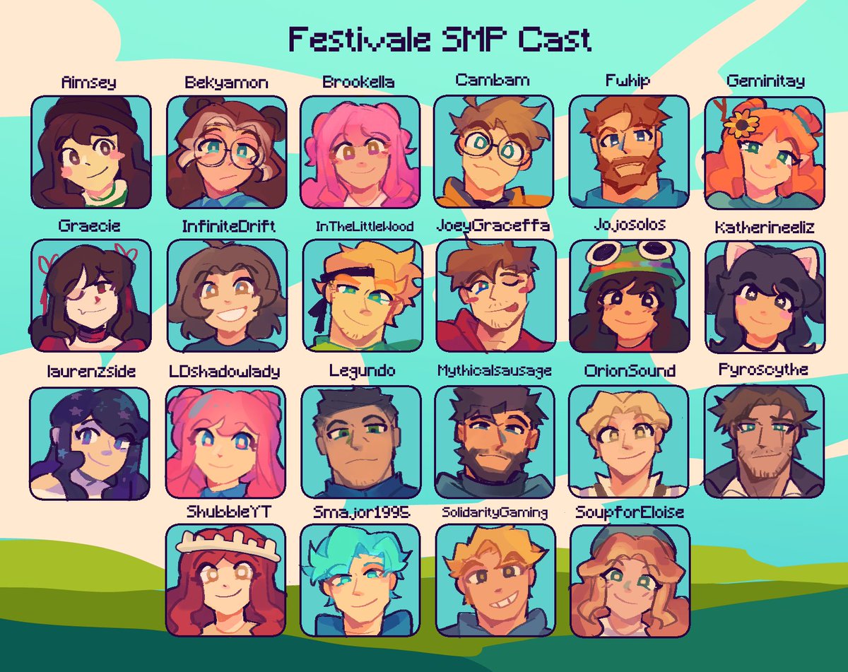kapalkilayyyy's tweet photo. Festivale SMP Cast! °❀.ೃ࿔* https://t.co/7HCAnkK67G