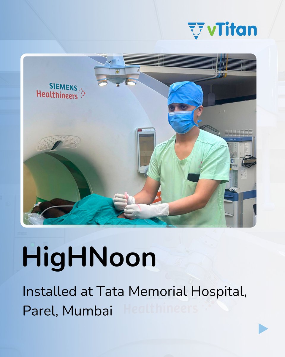 vTitan_Corp's tweet photo. #HigHNoon reaches another leading centre of care.
Now installed at Tata Memorial Hospital, Parel, #Mumbai, HigHNoon brings intuitive light-and-shadow navigation to CT-guided interventions, supporting precise alignment and accurate needle positioning.
Another milestone in our journey to advance precision in image-guided interventions across India.
#vTitan #CTNavigation #InterventionalRadiology #ImageGuidedIntervention #PrecisionCare #MedTech #HealthcareInnovation #Radiologists