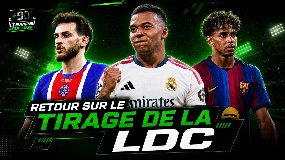 TempsAddiOff's tweet photo. 🚨 ÉPISODE 2 DE TEMPS ADDITIONNEL ! 🚨

🌍 Tour d’Europe
⚫⚪ Newcastle / Tottenham
🏆 Tirage de la Ligue des Champions
🔵🔴 Le PSG vers le Three-Peat ?
👀 Qui sera la surprise de la C1 ?
🇫🇷 Quel parcours pour nos clubs français ?

https://t.co/gO6NUK0y9k https://t.co/IjALC6BdeZ