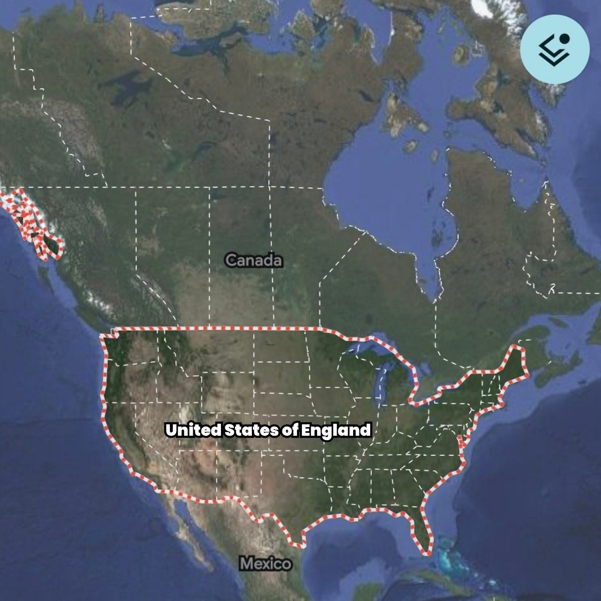 leepfwd's tweet photo. As seen on Google Maps, I've today officially renamed it with this more historically appropriate title. I'm sure @realDonaldTrump will understand and accept this unilateral move with good grace. God bless the United States of England. Thank you for your attention to this matter. https://t.co/d0Y6wnNqzB