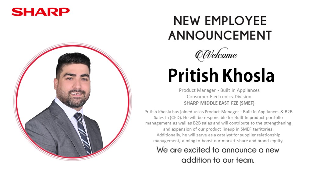 SharpSolMEA's tweet photo. We are glad to welcome Pritish Khosla for joining 𝗦𝗛𝗔𝗥𝗣 𝗠𝗶𝗱𝗱𝗹𝗲 𝗘𝗮𝘀𝘁 &amp; 𝗔𝗳𝗿𝗶𝗰𝗮.

#Sharpmea https://t.co/Nw7h3Tt3wn