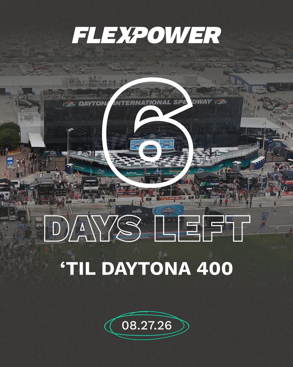 BambiGrumna's tweet photo. 6 DAYS TO GO

Only 6 days until Flex Power takes on Daytona for the first time. We’re ready. https://t.co/Y7ilNKStDp