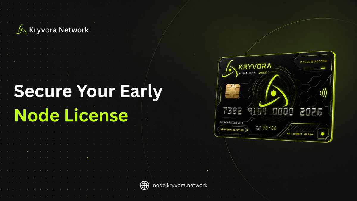 KryvoraNetwork's tweet photo. Kryvora Node License Is Live!

We are pleased to announce that our Node infrastructure has successfully gone live. Early month = Early Node License

- You can access our Node at: https://t.co/NZEsKNllad
- How to run a Node: https://t.co/za8mnlNJab

To maintain healthy decentralization and prevent network overload, we’ve implemented an Early Node License system for access.

Secure your Early Node License to run a Node:
https://t.co/WjAEpPgK8b

#Kryvora #KryvoraL2 #Node #KryvoraNodeNetwork